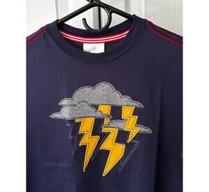 NWOT Hanna Andersson Boys 140/10 Navy Storm Lightning  Applique Tee 100%Cotton